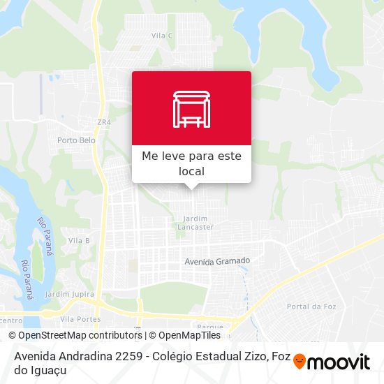 Avenida Andradina 2259 - Colégio Estadual Zizo mapa