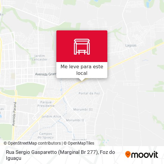 Rua Sergio Gasparetto (Marginal Br 277) mapa