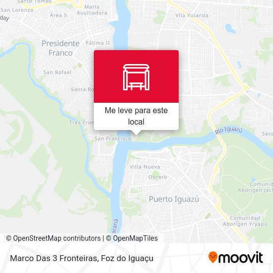 Marco Das 3 Fronteiras mapa
