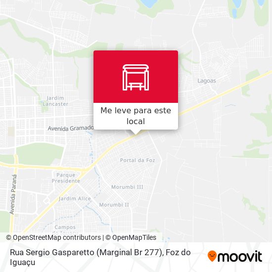 Rua Sergio Gasparetto (Marginal Br 277) mapa