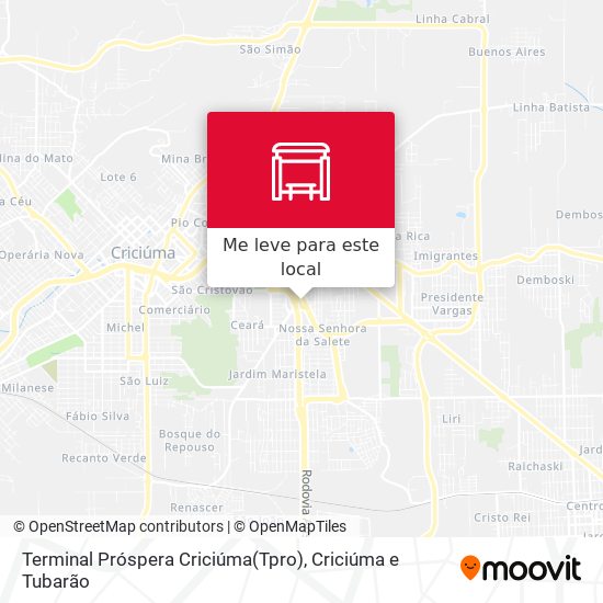 Terminal Próspera Criciúma(Tpro) mapa