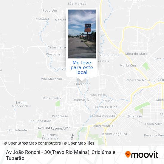 Av.João Ronchi - 30(Trevo Rio Maina) mapa