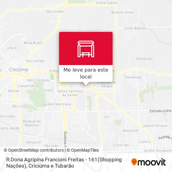 R.Dona Agripina Francioni Freitas - 161(Shopping Nações) mapa