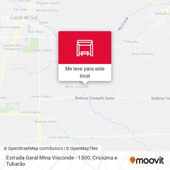 Estrada Geral Mina Visconde - 1500 mapa