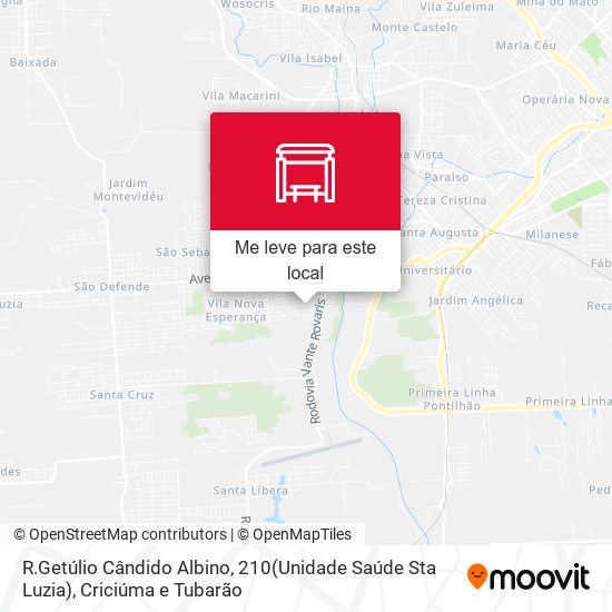 R.Getúlio Cândido Albino, 210(Unidade Saúde Sta Luzia) mapa