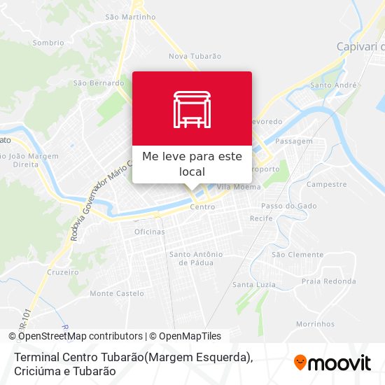 Terminal Centro Tubarão(Margem Esquerda) mapa