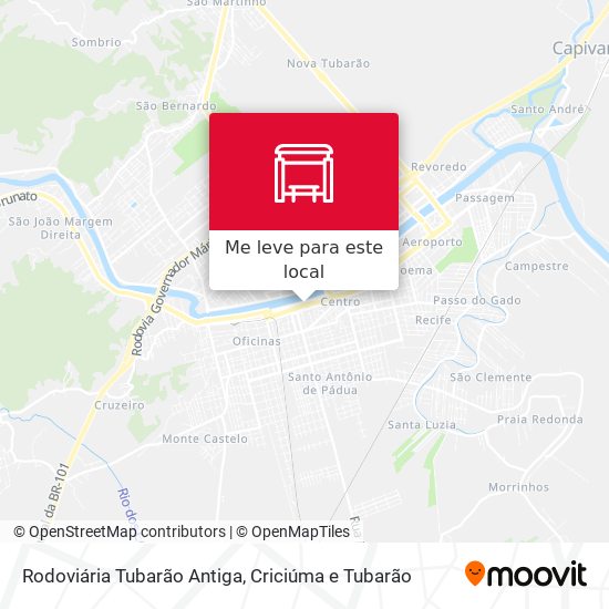 Rodoviária Tubarão Antiga mapa