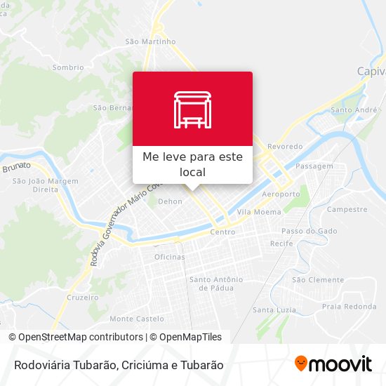 Rodoviária Tubarão mapa