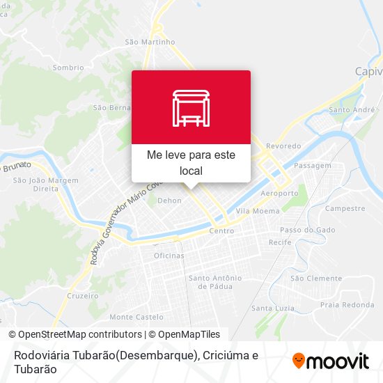 Rodoviária Tubarão(Desembarque) mapa