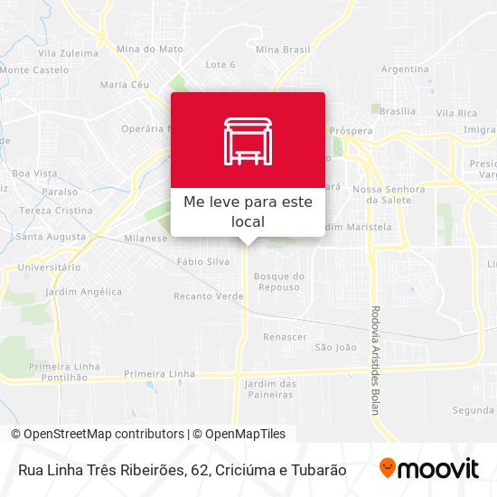 Rua Linha Três Ribeirões, 62 mapa