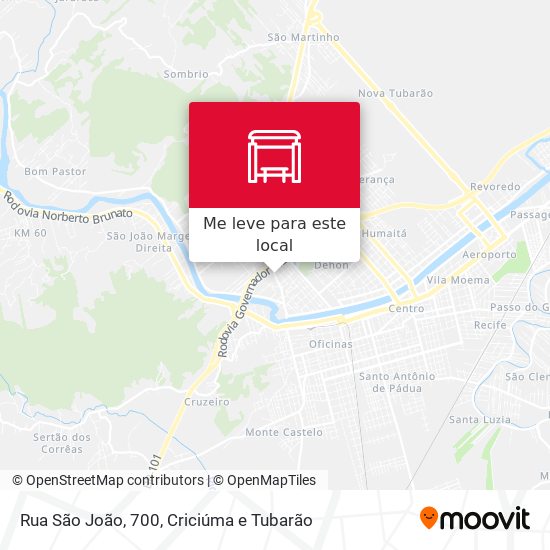 Rua São João, 700 mapa