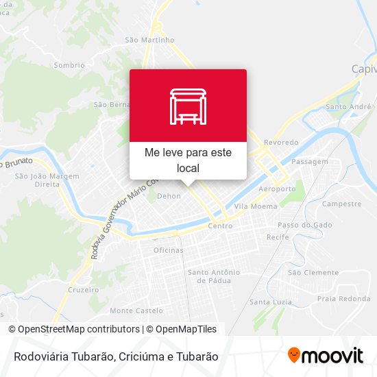 Rodoviária Tubarão mapa