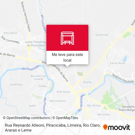 Rua Reynardo Alleoni mapa