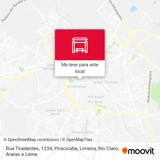 Rua Tiradentes, 1234 mapa