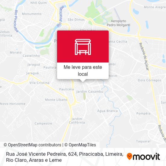 Rua José Vicente Pedreira, 624 mapa