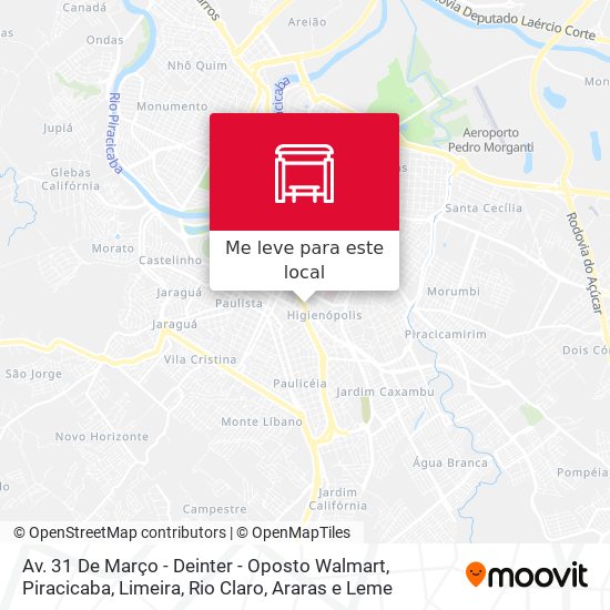 Av. 31 De Março - Deinter - Oposto Walmart mapa