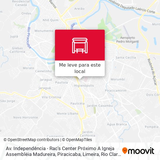 Av. Independência - Rac's Center Próximo A Igreja Assembléia Madureira mapa