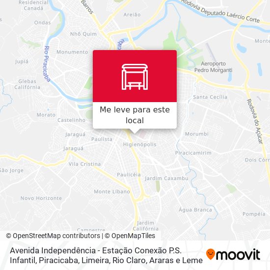 Avenida Independência - Estação Conexão P.S. Infantil mapa