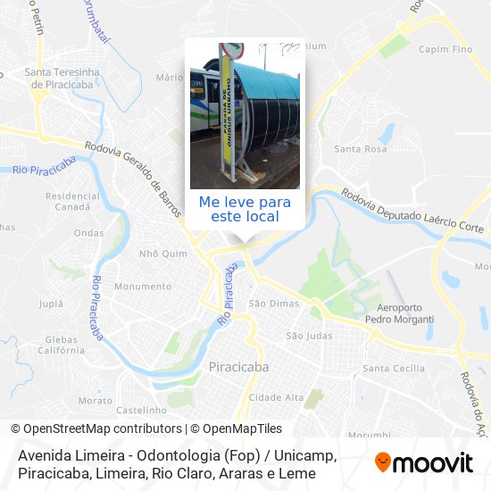 Avenida Limeira - Odontologia (Fop) / Unicamp mapa