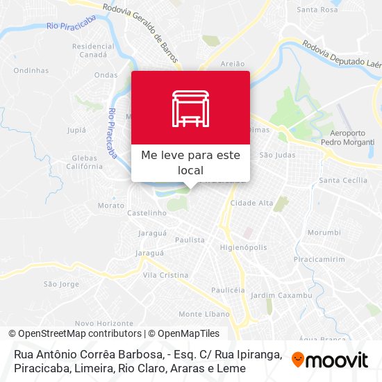 Rua Antônio Corrêa Barbosa, - Esq. C/ Rua Ipiranga mapa