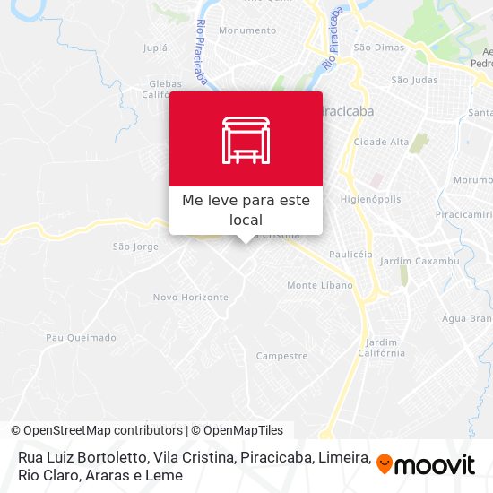 Rua Luiz Bortoletto, Vila Cristina mapa