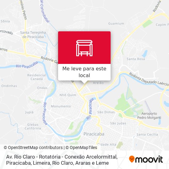 Av. Rio Claro - Rotatória - Conexão Arcelormittal mapa