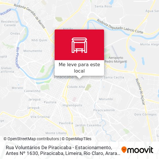 Rua Voluntários De Piracicaba - Estacionamento, Antes Nº 1630 mapa