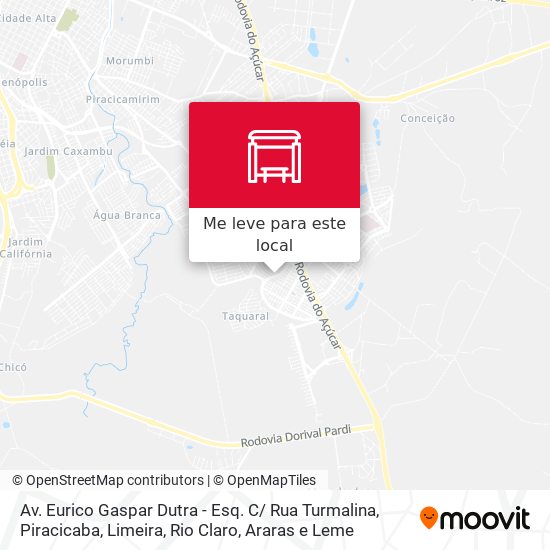 Av. Eurico Gaspar Dutra - Esq. C/ Rua Turmalina mapa
