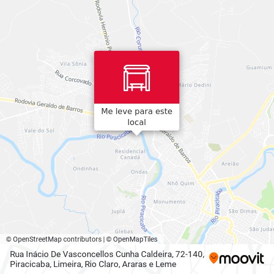 Rua Inácio De Vasconcellos Cunha Caldeira, 72-140 mapa