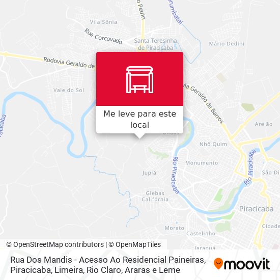 Rua Dos Mandis - Acesso Ao Residencial Paineiras mapa