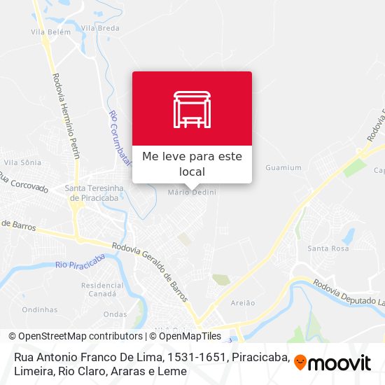Rua Antonio Franco De Lima, 1531-1651 mapa