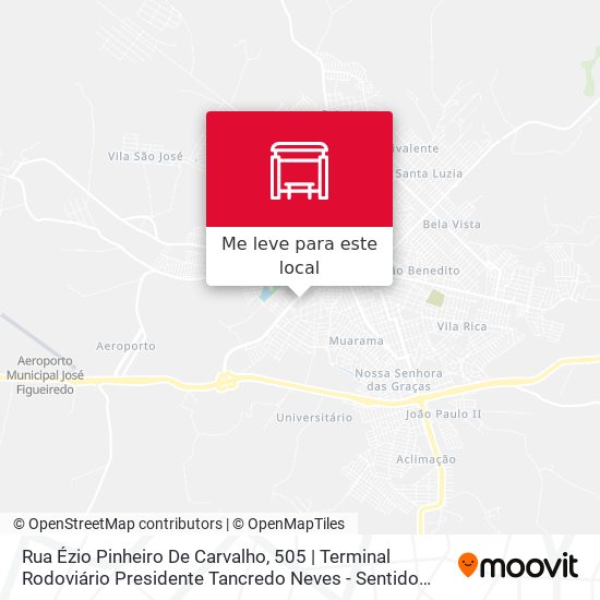 Rua Ézio Pinheiro De Carvalho, 505 | Terminal Rodoviário Presidente Tancredo Neves - Sentido Jardim Aclimação mapa