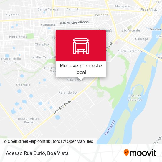 Acesso Rua Curió mapa