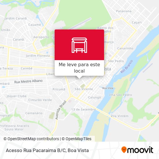 Acesso Rua Pacaraima B/C mapa