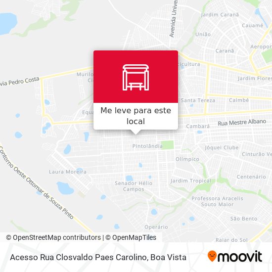 Acesso Rua Closvaldo Paes Carolino mapa