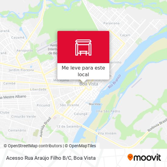 Acesso Rua Araújo Filho B/C mapa