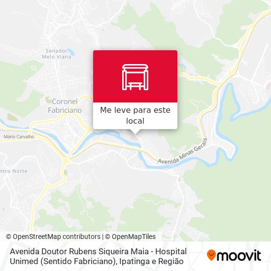 Avenida Doutor Rubens Siqueira Maia - Hospital Unimed (Sentido Fabriciano) mapa