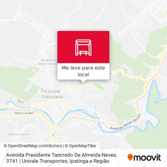 Avenida Presidente Tancredo De Almeida Neves, 3741 | Univale Transportes mapa