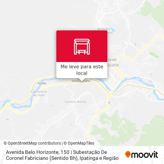 Avenida Belo Horizonte, 150 | Subestação De Coronel Fabriciano (Sentido Bh) mapa