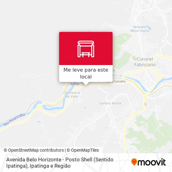 Avenida Belo Horizonte - Posto Shell (Sentido Ipatinga) mapa