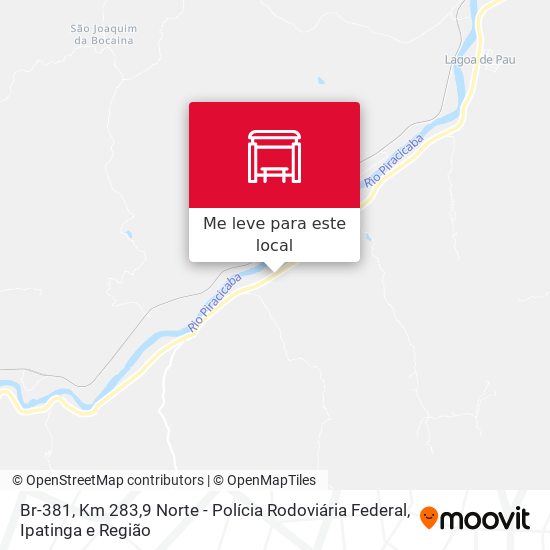 Br-381, Km 283,9 Norte - Polícia Rodoviária Federal mapa