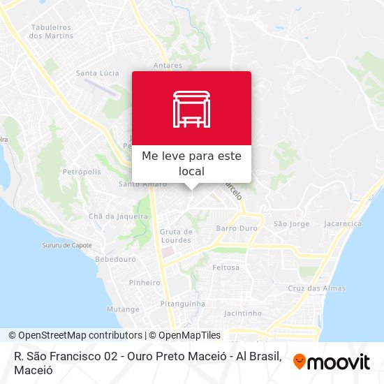R. São Francisco 02 - Ouro Preto Maceió - Al Brasil mapa
