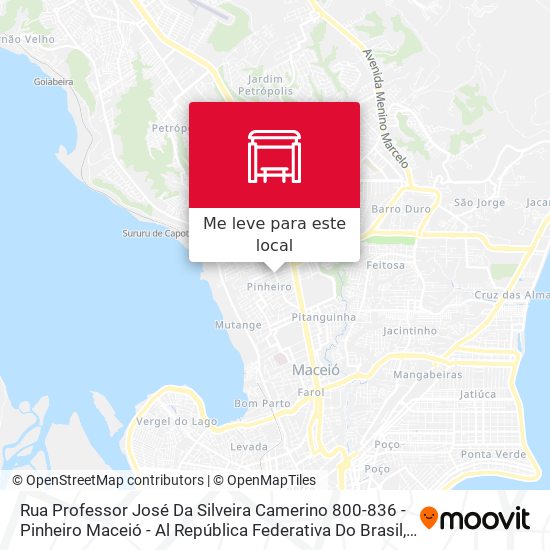 Rua Professor José Da Silveira Camerino 800-836 - Pinheiro Maceió - Al República Federativa Do Brasil mapa