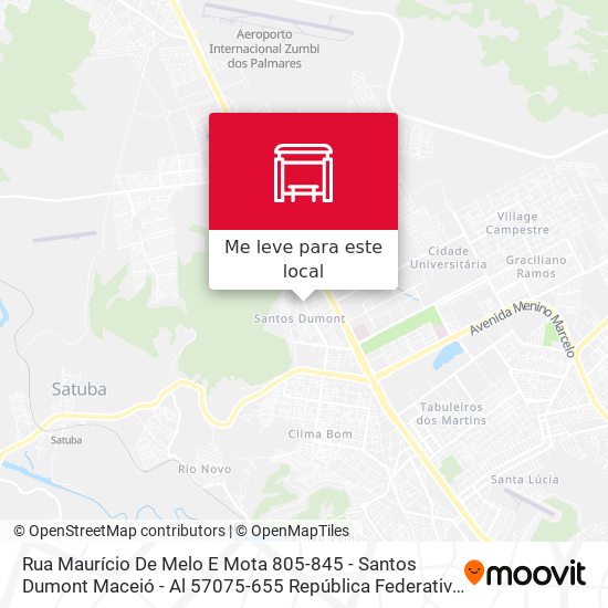Rua Maurício De Melo E Mota 805-845 - Santos Dumont Maceió - Al 57075-655 República Federativa Do Brasil mapa