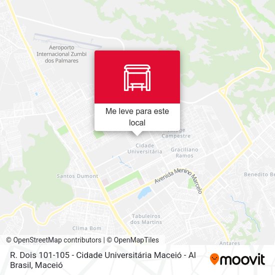 R. Dois 101-105 - Cidade Universitária Maceió - Al Brasil mapa
