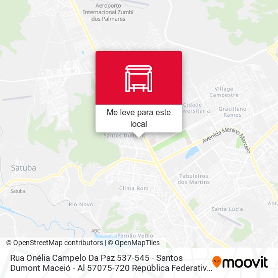 Rua Onélia Campelo Da Paz 537-545 - Santos Dumont Maceió - Al 57075-720 República Federativa Do Brasil mapa