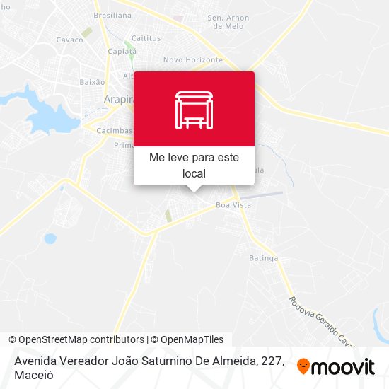 Avenida Vereador João Saturnino De Almeida, 227 mapa