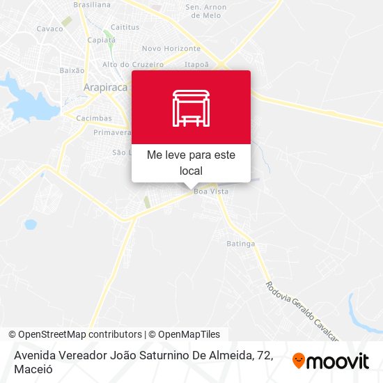 Avenida Vereador João Saturnino De Almeida, 72 mapa