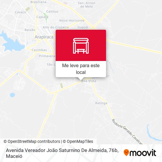 Avenida Vereador João Saturnino De Almeida, 76b mapa