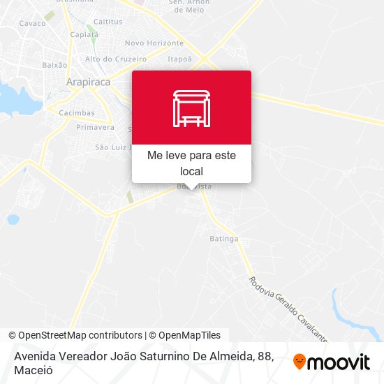 Avenida Vereador João Saturnino De Almeida, 88 mapa